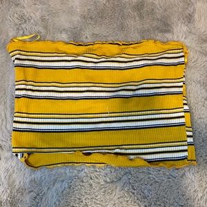 Yellow stripped crop top
